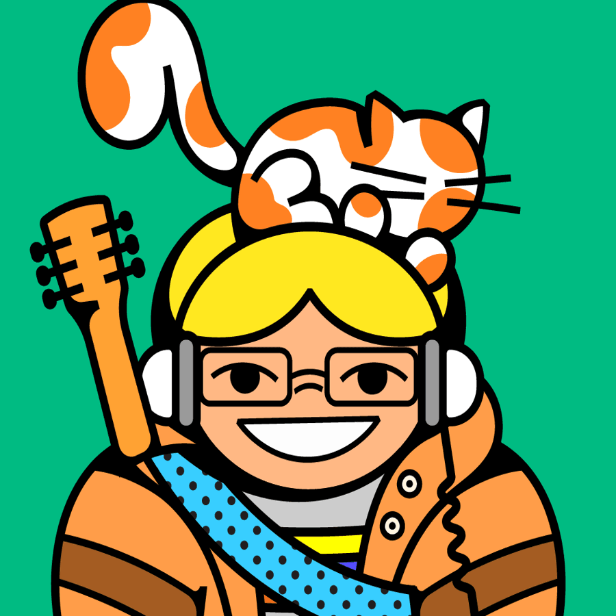 Grinning Bonded character with a cat on their head, the kind of random questions that get funny fast