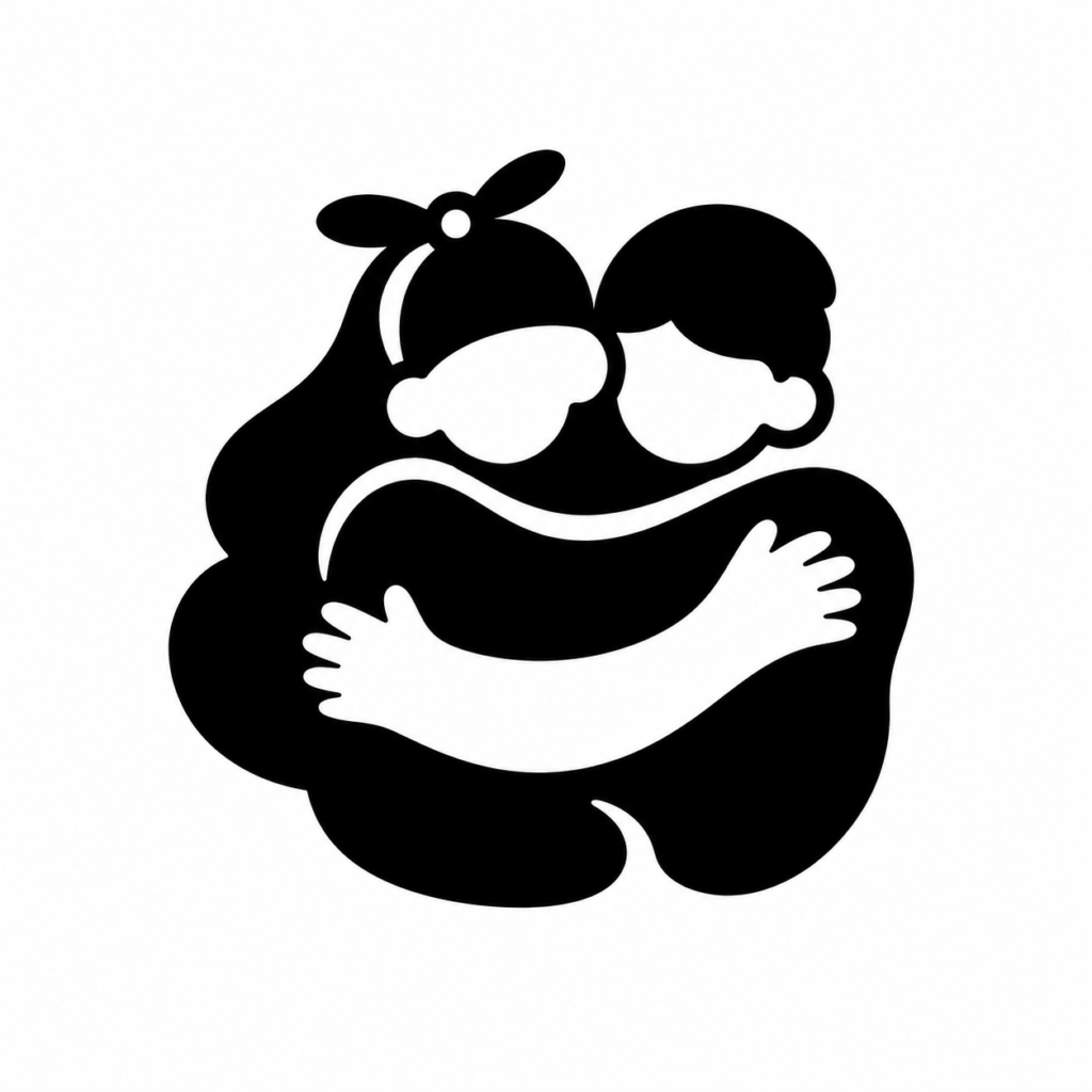 Bonded app icon showing two illustrated characters embracing.